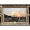 DAUBIGNY Karl Soleil couchant en bord de mer Huile sur toile signée datée dédicacée Certificat d’authenticité. 26 DAUBIGNY Karl Soleil couchant en bord de mer Huile sur toile signée datée dédicacée Certificat d’authenticité. 26