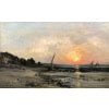 DAUBIGNY Karl Soleil couchant en bord de mer Huile sur toile signée datée dédicacée Certificat d’authenticité. 18 DAUBIGNY Karl Soleil couchant en bord de mer Huile sur toile signée datée dédicacée Certificat d’authenticité. 18
