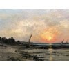 DAUBIGNY Karl Soleil couchant en bord de mer Huile sur toile signée datée dédicacée Certificat d’authenticité. 29 DAUBIGNY Karl Soleil couchant en bord de mer Huile sur toile signée datée dédicacée Certificat d’authenticité. 29
