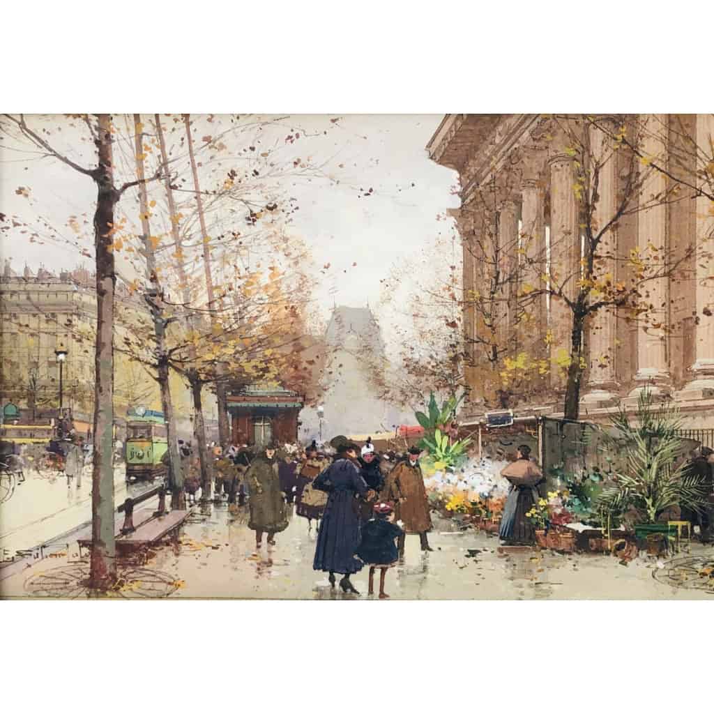 GALIEN LALOUE Peinture Française 20è Paris Le marché aux fleurs de La Madeleine Certificat 10 GALIEN LALOUE Peinture Française 20è Paris Le marché aux fleurs de La Madeleine Certificat 10