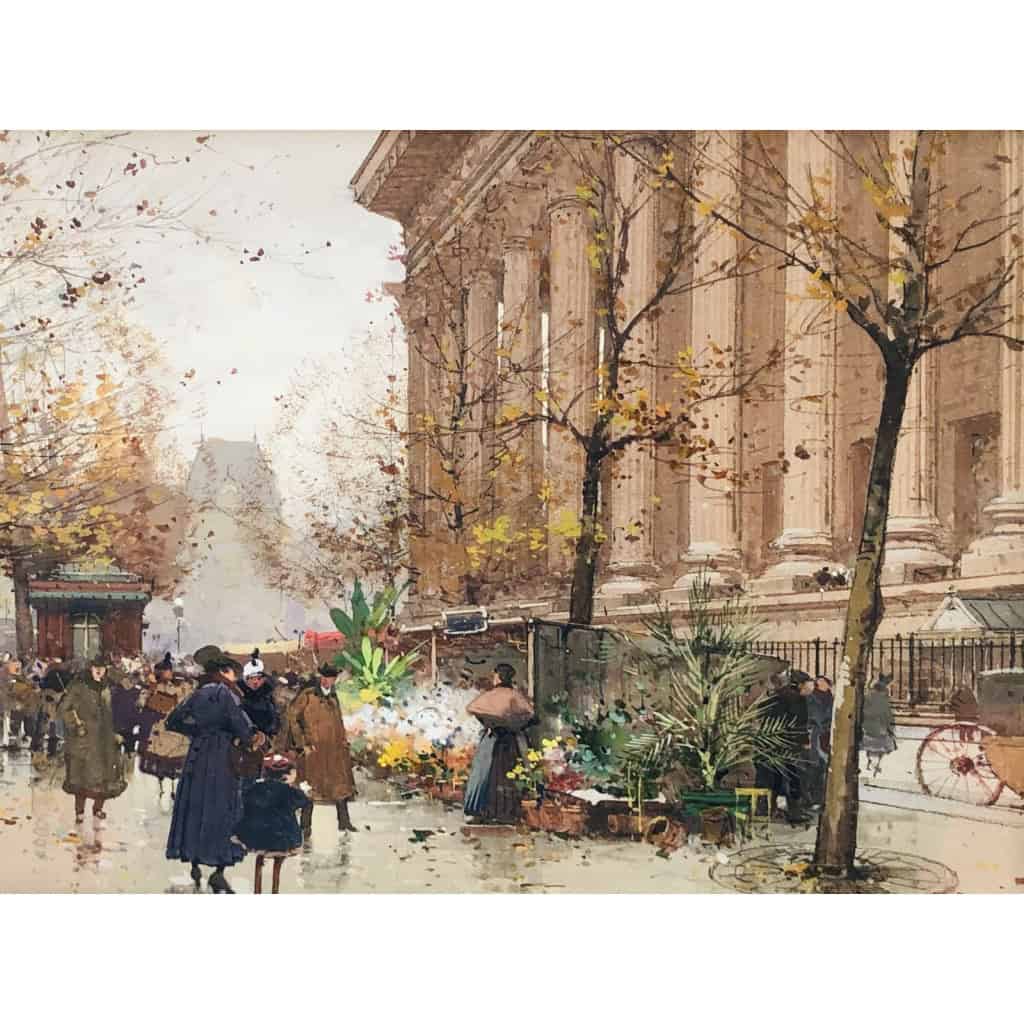 GALIEN LALOUE Peinture Française 20è Paris Le marché aux fleurs de La Madeleine Certificat 9 GALIEN LALOUE Peinture Française 20è Paris Le marché aux fleurs de La Madeleine Certificat 9