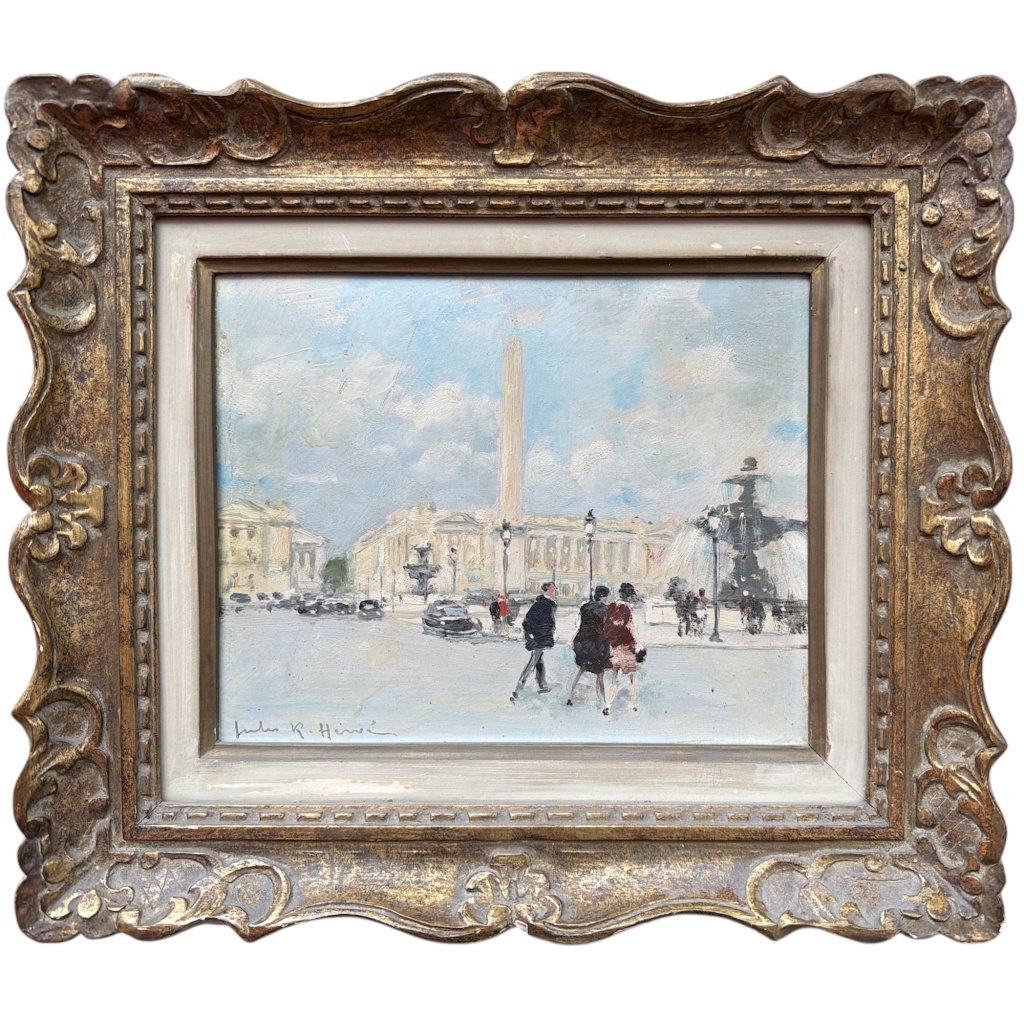 HERVE Jules Peinture Française 20è Paris animation Place de La Concorde Huile sur carton fort signée Certificat D’authenticité 3 HERVE Jules Peinture Française 20è Paris animation Place de La Concorde Huile sur carton fort signée Certificat D’authenticité 3