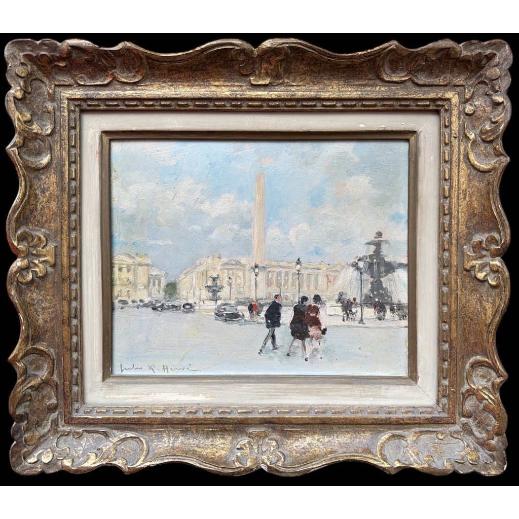 HERVE Jules Peinture Française 20è Paris animation Place de La Concorde Huile sur carton fort signée Certificat D’authenticité 11 HERVE Jules Peinture Française 20è Paris animation Place de La Concorde Huile sur carton fort signée Certificat D’authenticité 11