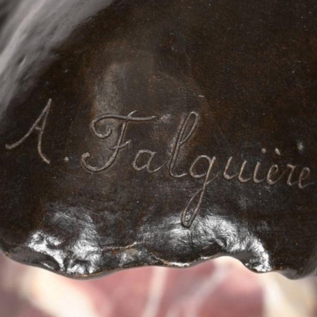 Sculpture – Buste De Diane Chasseresse , Alexandre Falguière (1831-1900) – Bronze 9