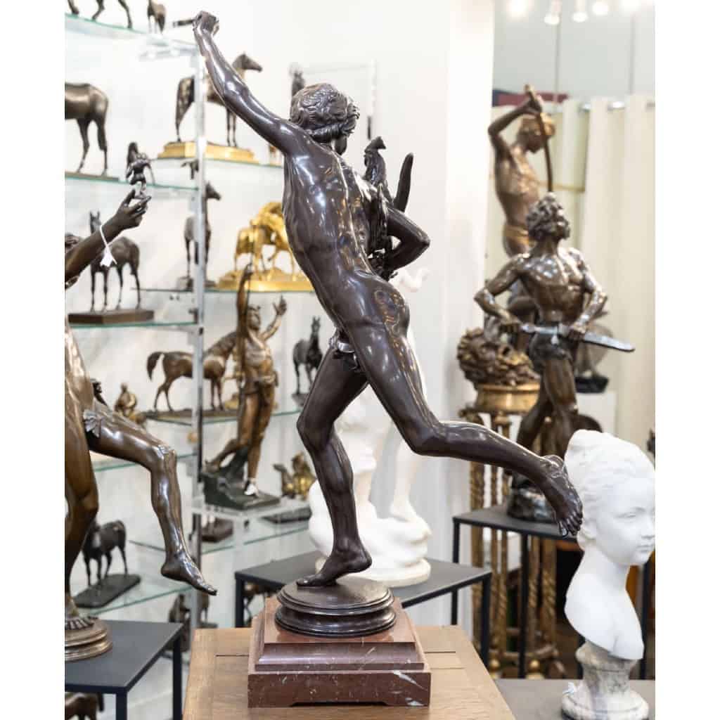 Sculpture – Le Vainqueur Au Combat De Coqs , Alexandre Falguière (1831-1900) – Bronze 7