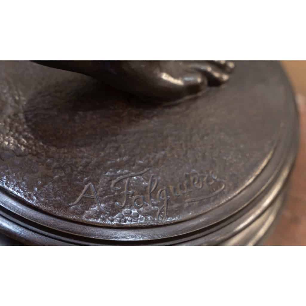 Sculpture – Le Vainqueur Au Combat De Coqs , Alexandre Falguière (1831-1900) – Bronze 11