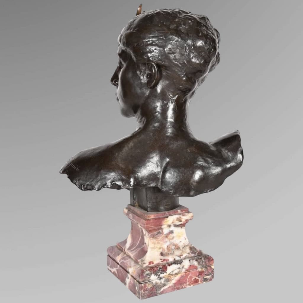Sculpture – Buste De Diane Chasseresse , Alexandre Falguière (1831-1900) – Bronze 7