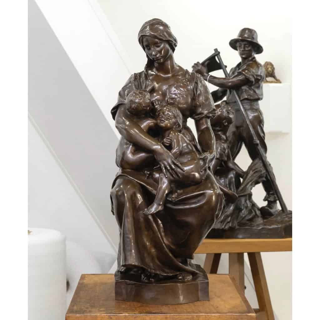 Sculpture – La Maternité , Paul Dubois (1829-1905) – Bronze 3