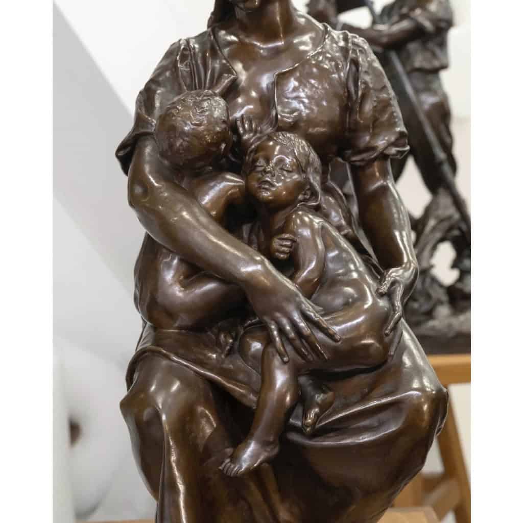 Sculpture – La Maternité , Paul Dubois (1829-1905) – Bronze 7