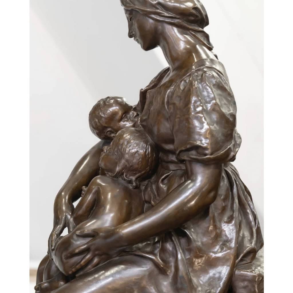 Sculpture – La Maternité , Paul Dubois (1829-1905) – Bronze 10
