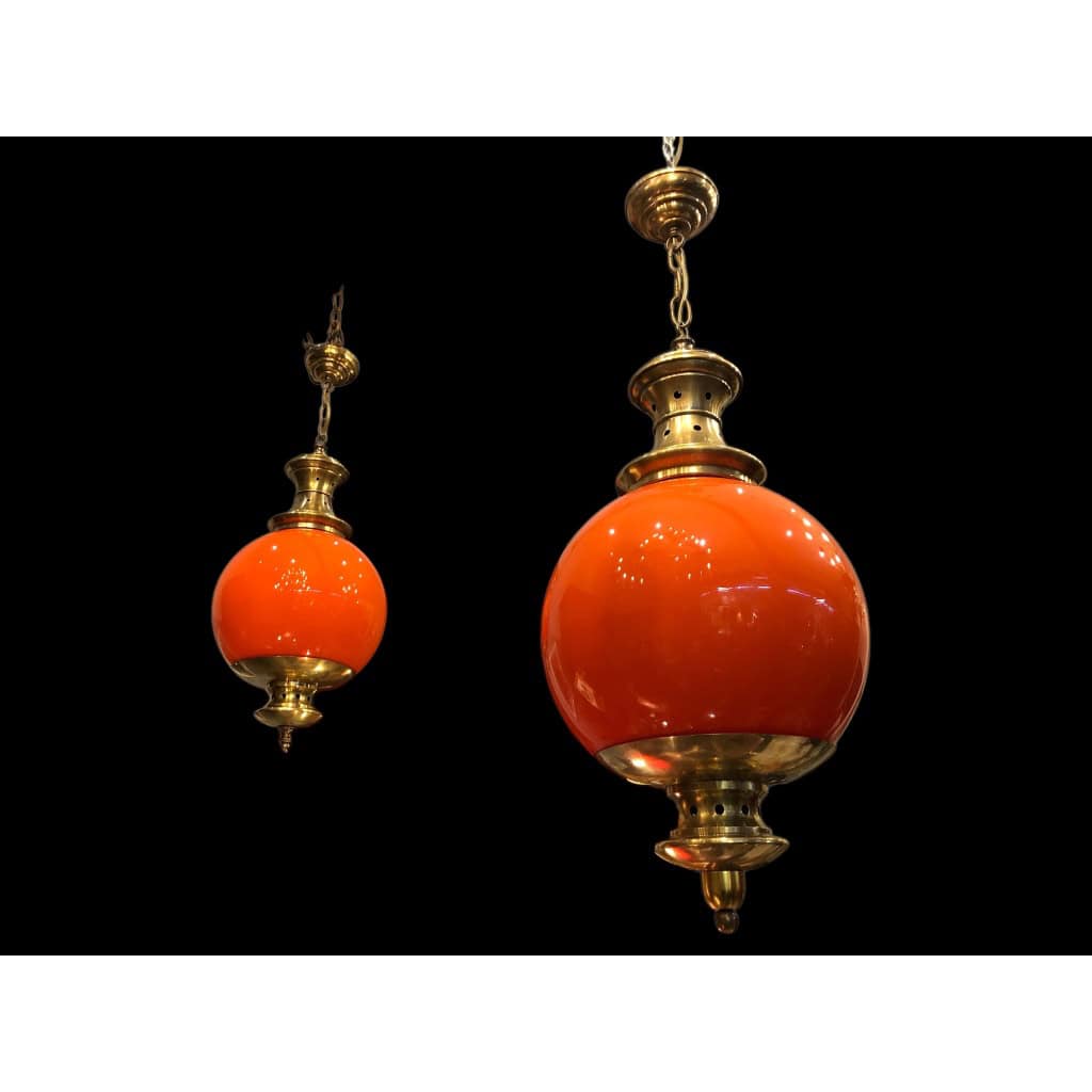 Paire de suspensions de brasserie milieu 20è siècle. 8
