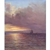 Emile MAILLARD Tableau Français fin 19è Coucher de soleil Huile sur toile signée Certificat d’authenticité. 28