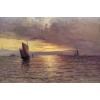 Emile MAILLARD Tableau Français fin 19è Coucher de soleil Huile sur toile signée Certificat d’authenticité. 27