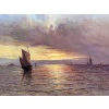 Emile MAILLARD Tableau Français fin 19è Coucher de soleil Huile sur toile signée Certificat d’authenticité. 29