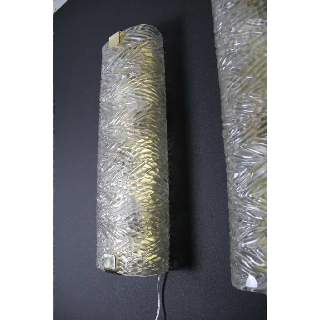 Paire de grandes appliques en verre de Murano travaillé 4