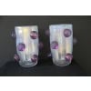 Paire de grands vases irisés à boutons de rose violets en verre de Murano 19