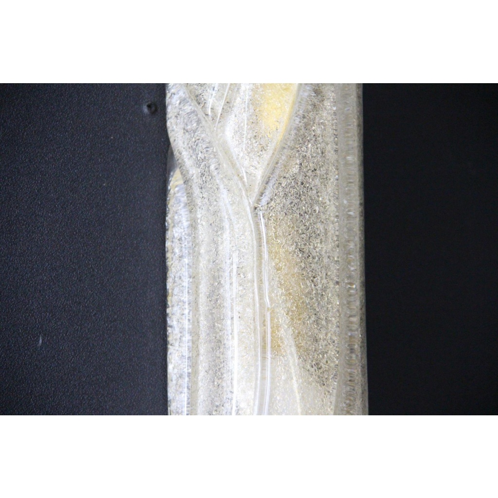 Paire d’appliques en verre de Murano texturé blanc, appliques murales drapées, de style Mazzega 13 Paire d’appliques en verre de Murano texturé blanc, appliques murales drapées, de style Mazzega 13