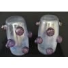 Paire de grands vases irisés à boutons de rose violets en verre de Murano 29