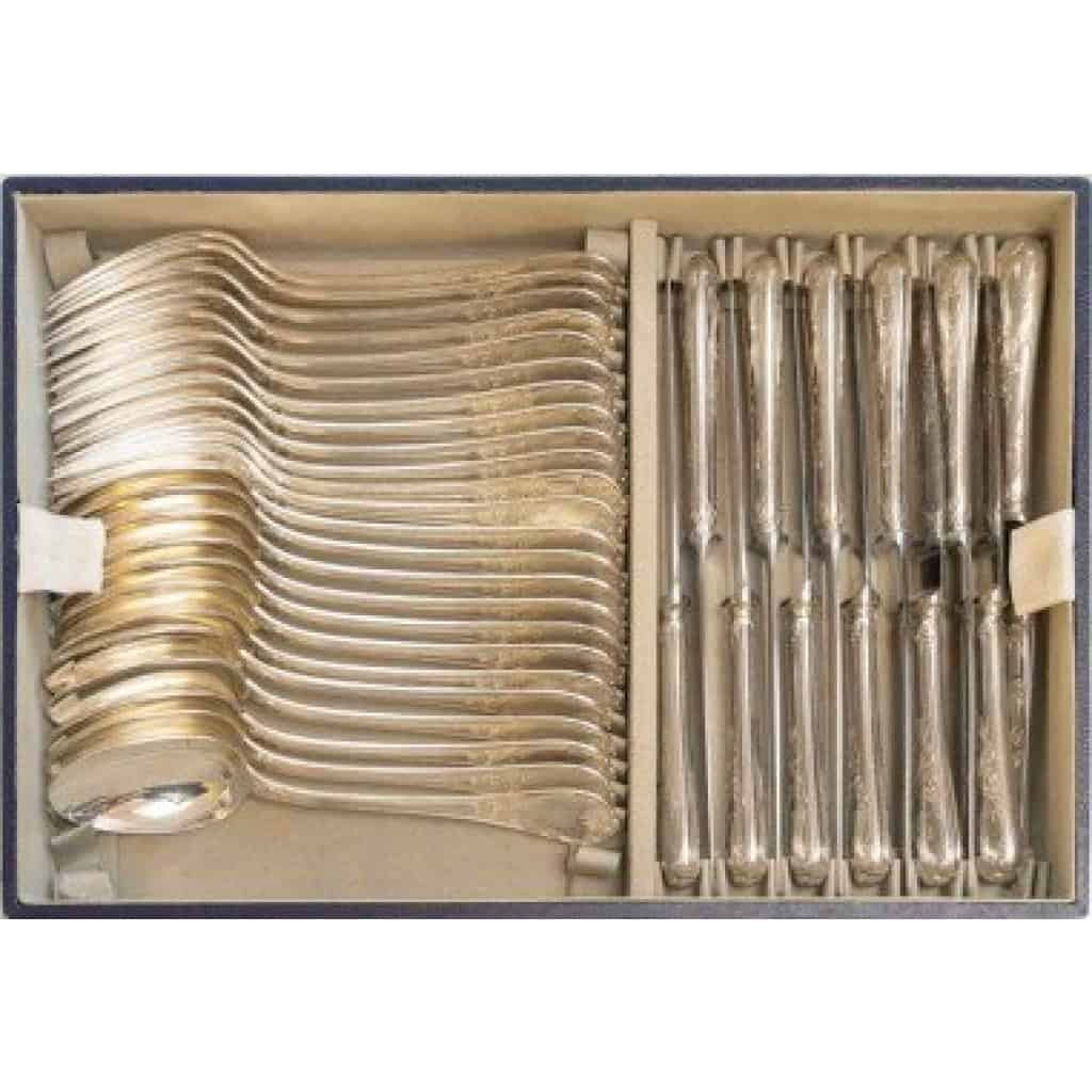 CHRISTOFLE ménagère « MARLY » 113 pièces métal argenté dans sa boite 20