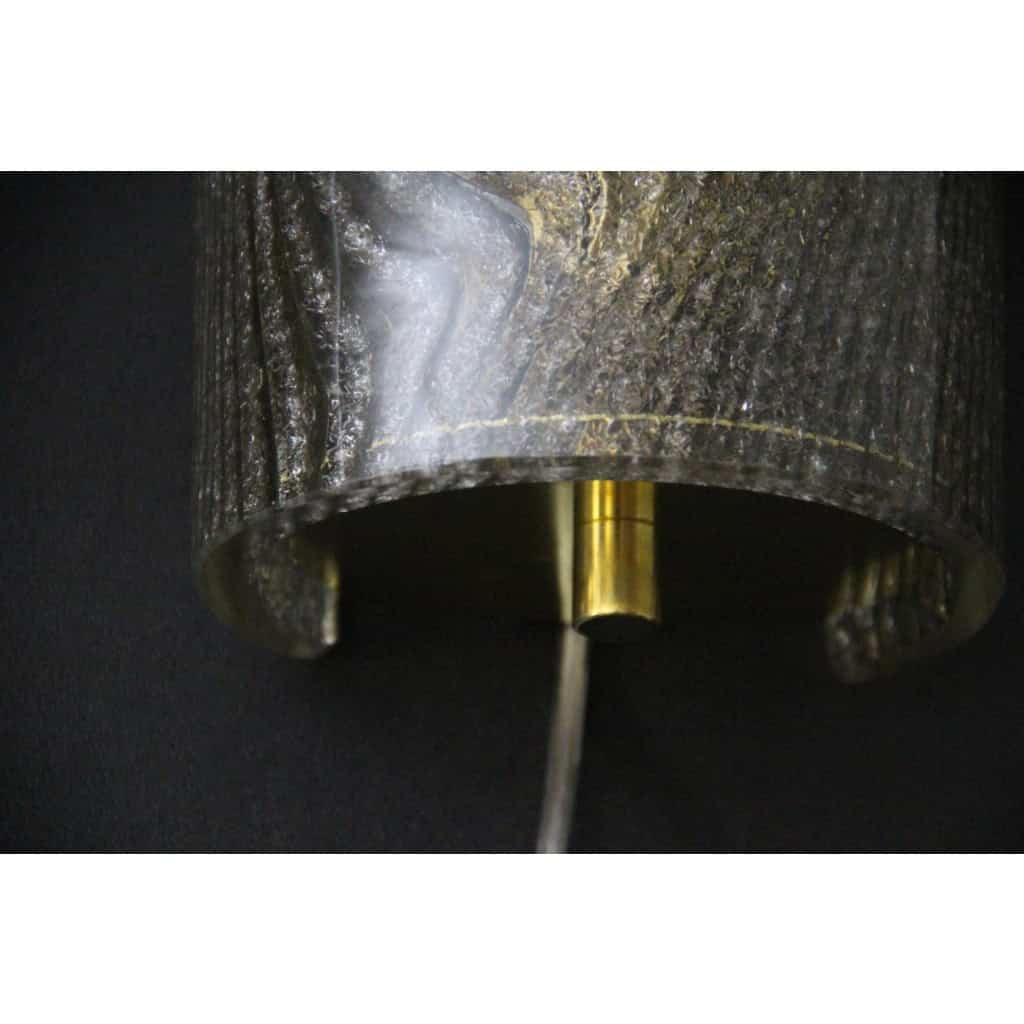 Paire d’appliques en verre de Murano brun travaillé en forme d’écorce 6