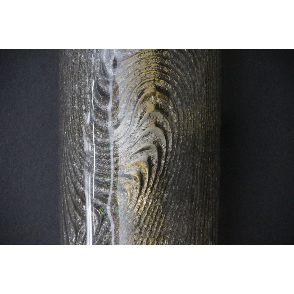 Paire d’appliques en verre de Murano brun travaillé en forme d’écorce 7