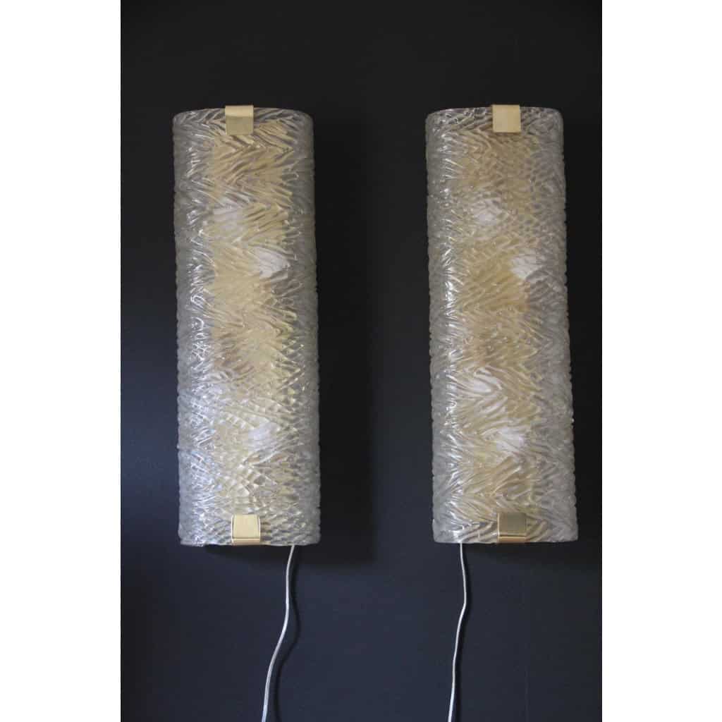 Paire de grandes appliques en verre de Murano travaillé 8