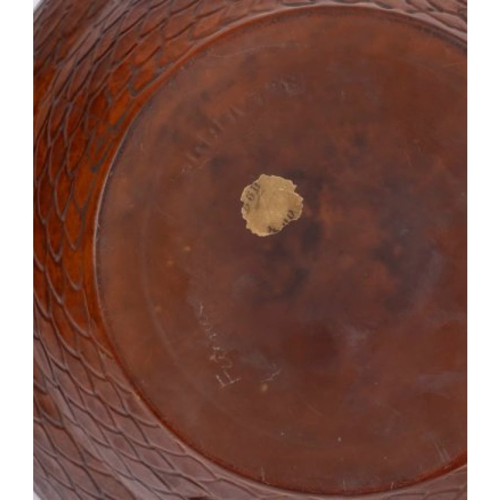 1924 – René Lalique – Vase Serpent teinté ambre 8