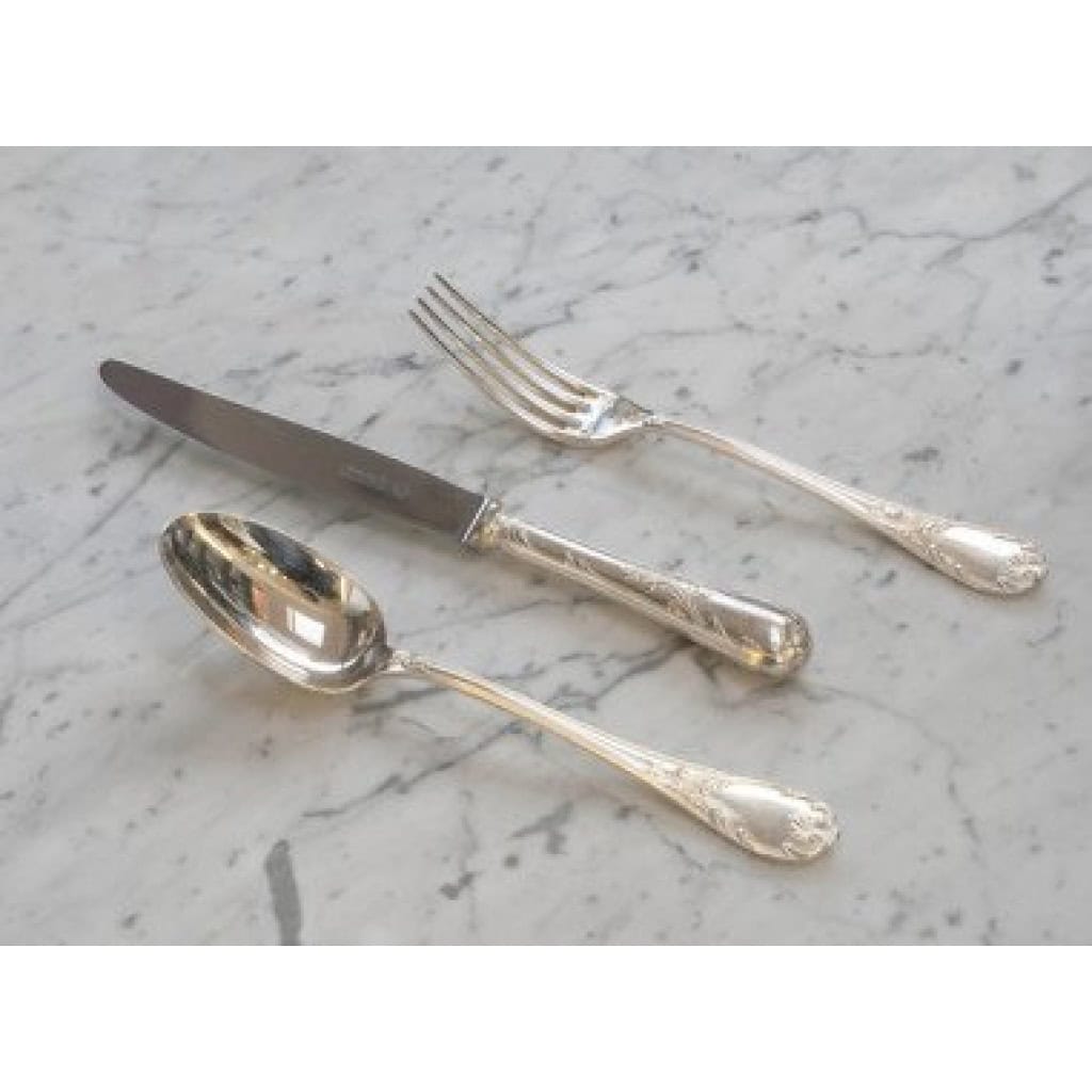 CHRISTOFLE ménagère « MARLY » 113 pièces métal argenté dans sa boite 8