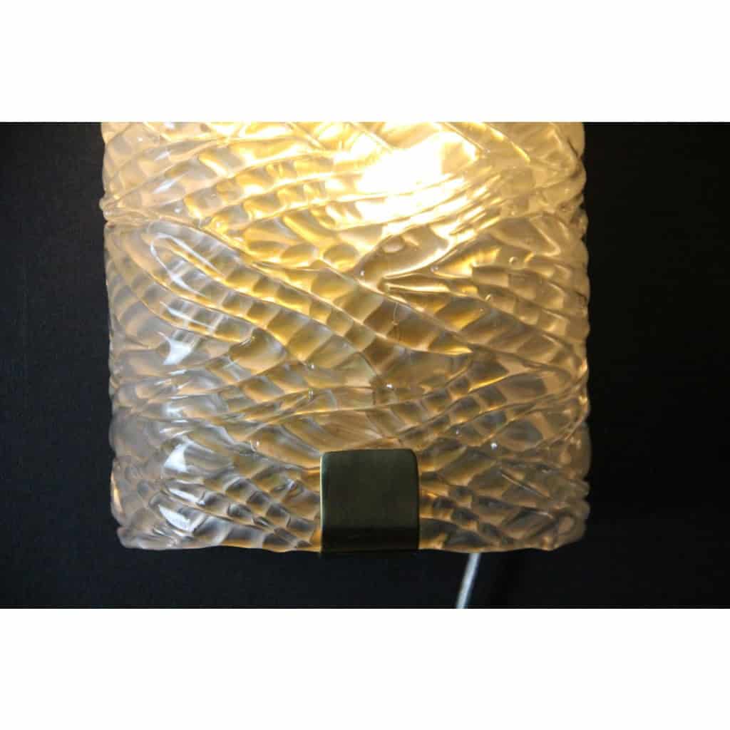 Paire de grandes appliques en verre de Murano travaillé 10