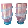 Paire de grands vases rose et turquoises irisés en verre de Murano 21