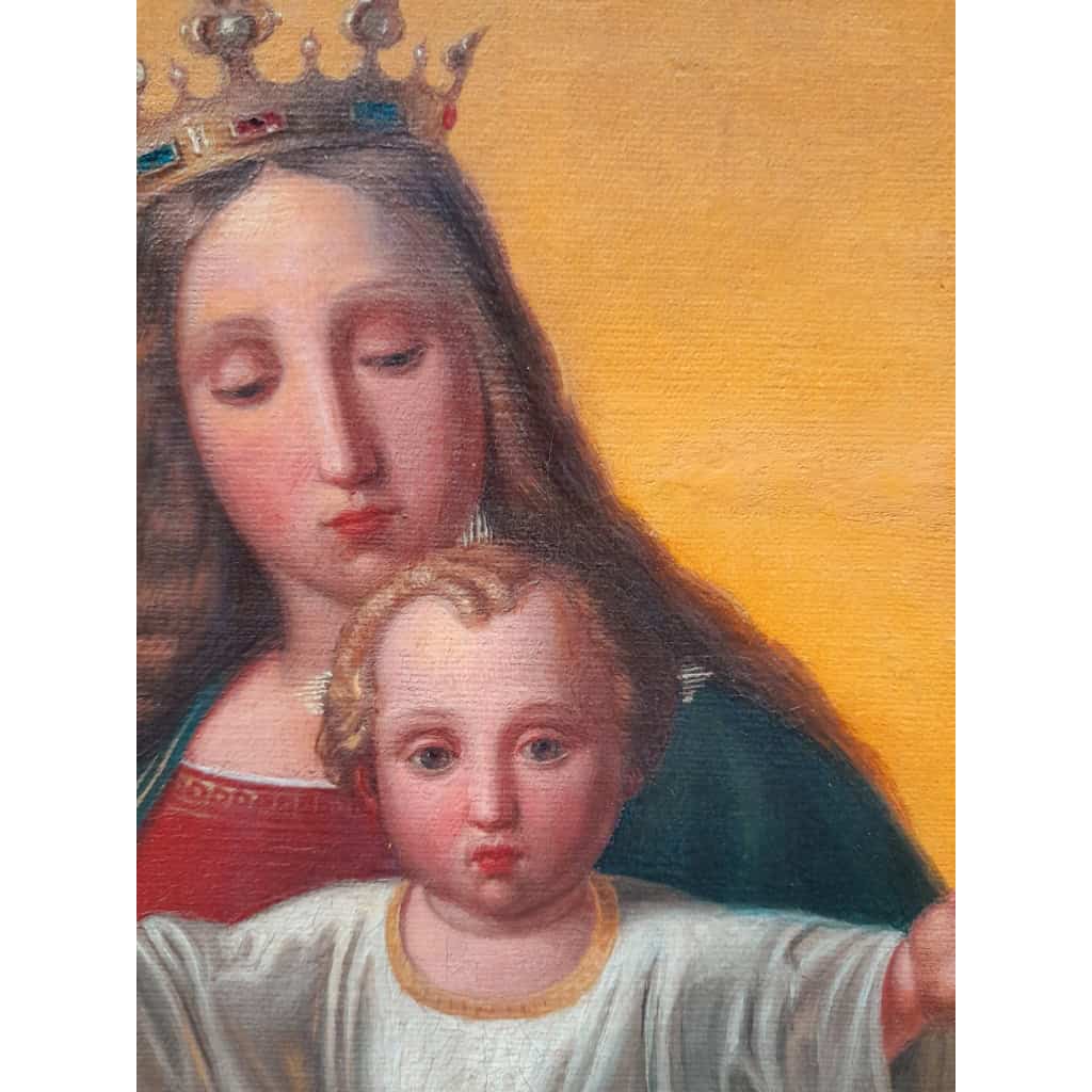 D’après Ernst Deger, Vierge, reine du Ciel, École de Dusseldorf, 1865, huile sur toile 4
