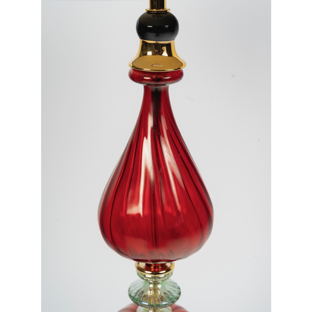Grande lampe à poser en céramique et verre de Murano par la Maison Martinetti 8