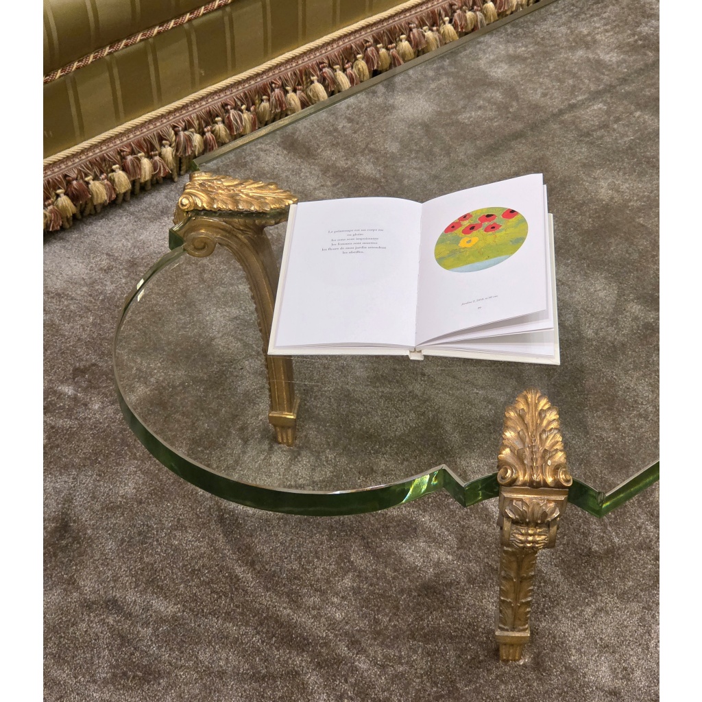 Table basse Maison Jansen Bronze et verre Saint Gobain. 1960 8