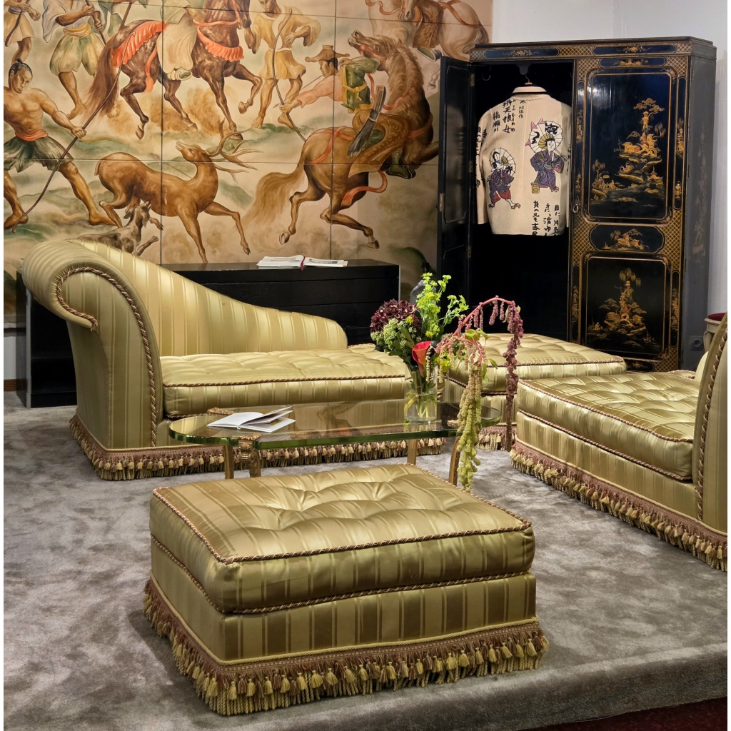 Paire de Méridiennes et Reposes Pied style Napoléon III, France,, 20ème 5