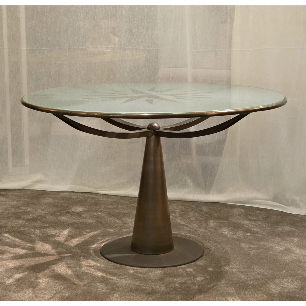 Table « Astrolabio », Oscar Tusquets pour Aleph Driade, Laiton et Verre, 1970 5
