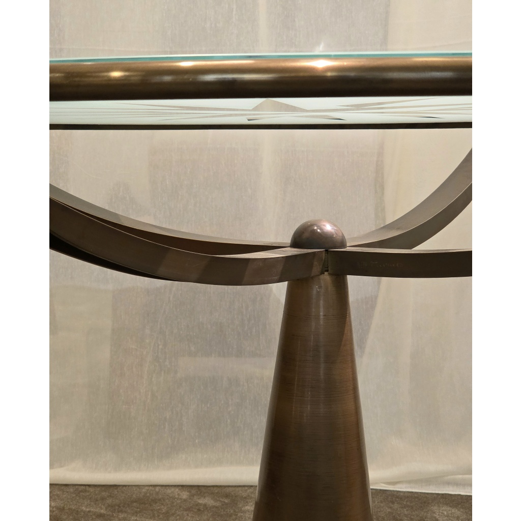 Table « Astrolabio », Oscar Tusquets pour Aleph Driade, Laiton et Verre, 1970 8