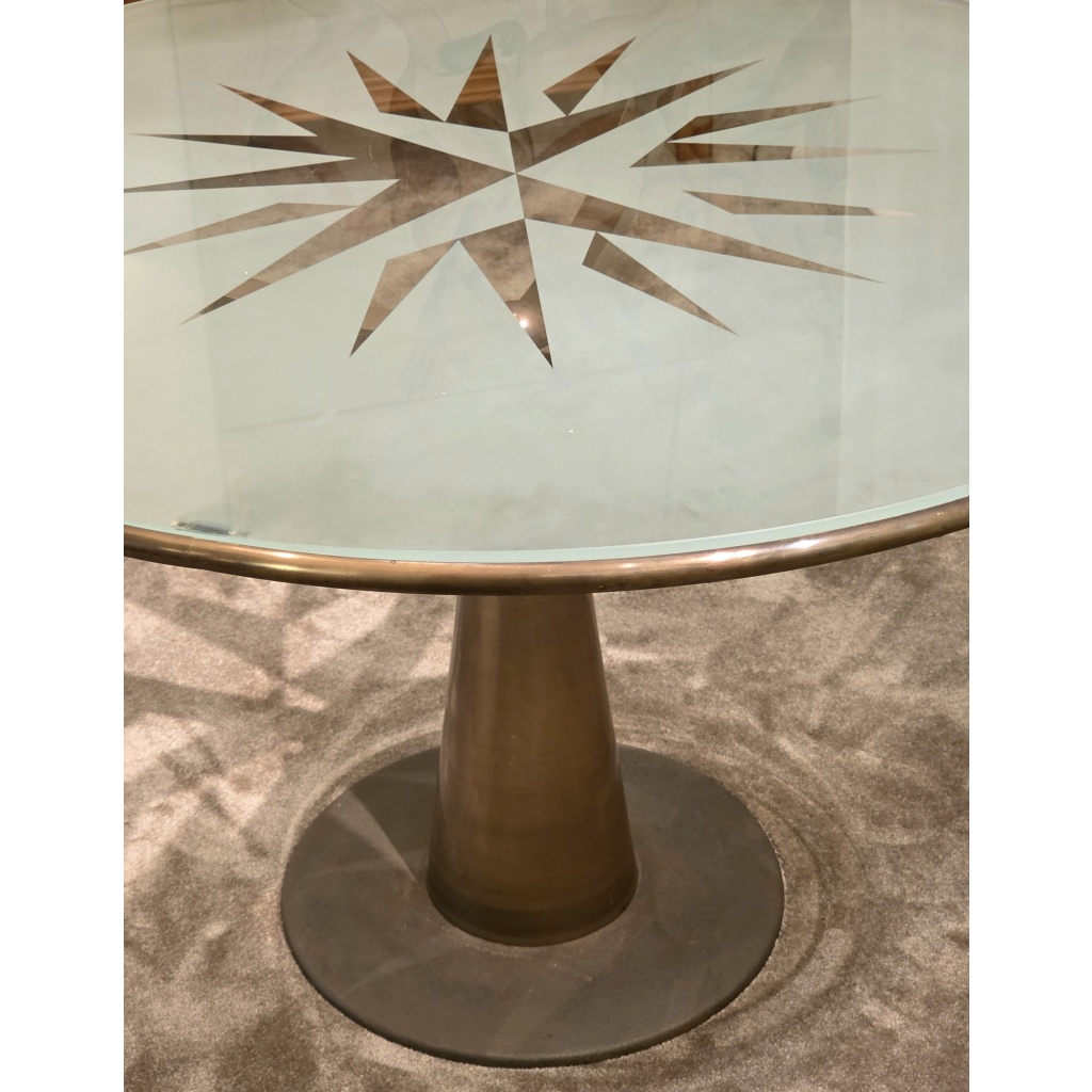 Table « Astrolabio », Oscar Tusquets pour Aleph Driade, Laiton et Verre, 1970 7