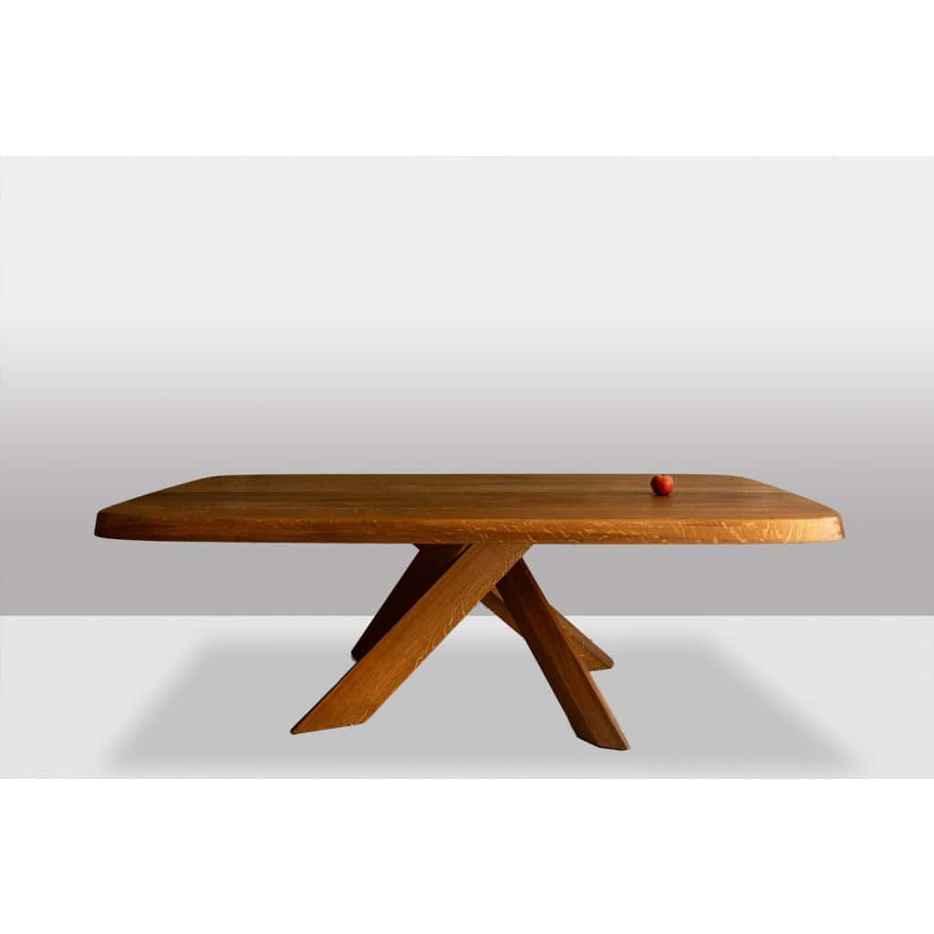 Pierre Chapo. Table de salle à manger modèle « T35D », en chêne blond. LS66574509P 10