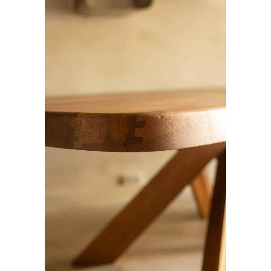 Pierre Chapo. Table de salle à manger modèle « T35D », en chêne blond. LS66574509P 5