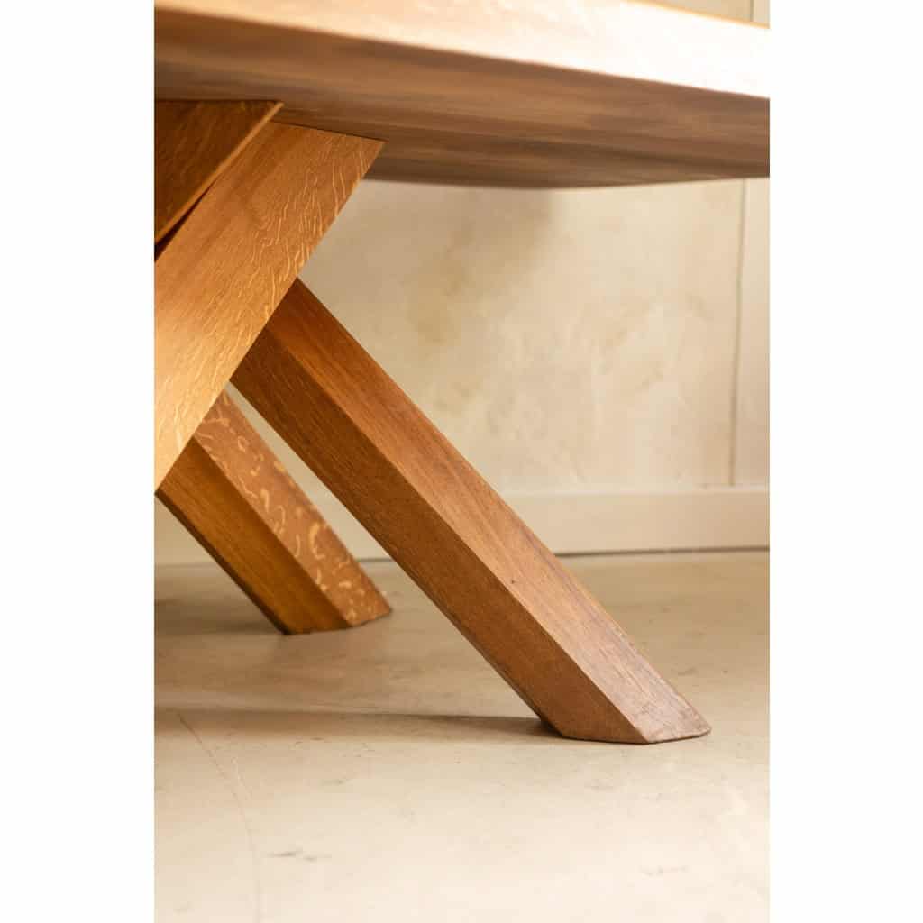 Pierre Chapo. Table de salle à manger modèle « T35D », en chêne blond. LS66574509P 7