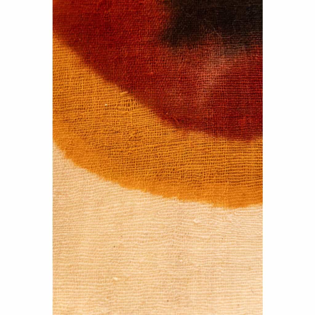 Triptyque à décor géométrique en laine tissée. Travail artisanal, 20e siècle. 4