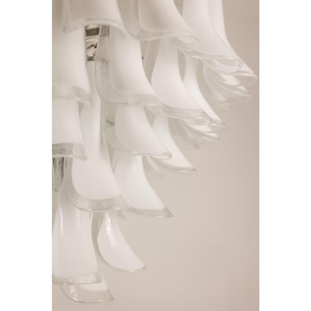 Lustre en verre de Murano en verre blanc et translucide. Contemporain LS64651196 9