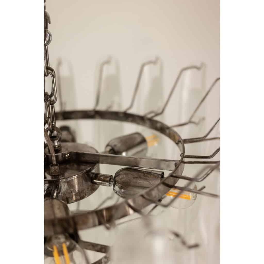 Lustre en verre de Murano en verre blanc et translucide. Contemporain LS64651196 11