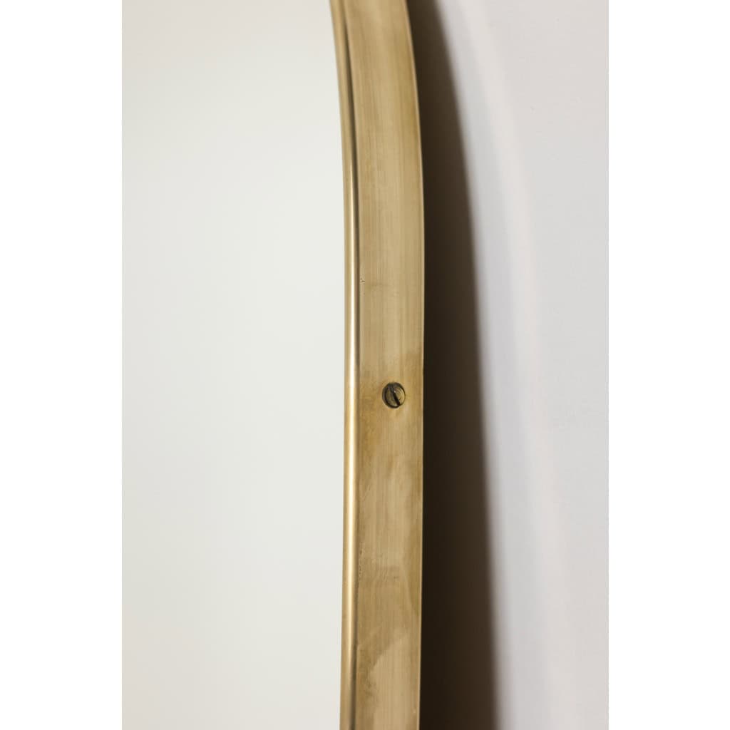 Gio Ponto, dans le style de. Paire de miroirs cerclés de laiton doré. 1980′ LS6639B7290/5P 7