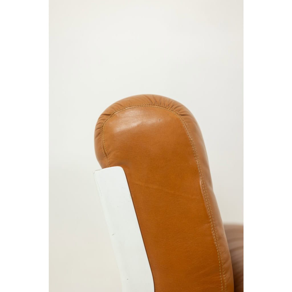 Mario Bellini, pour B&B Fauteuil chauffeuse Amanta en cuir. Vers 1970. LS6322433 10