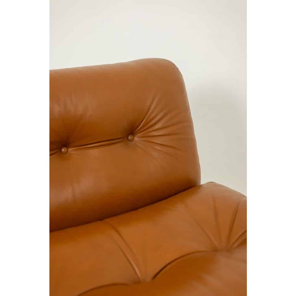 Mario Bellini, pour B&B Fauteuil chauffeuse Amanta en cuir. Vers 1970. LS6322433 14