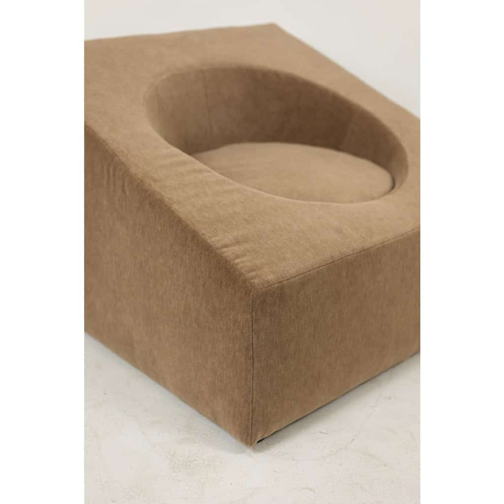 Paire de fauteuils cubiques en tissu mohair beige. Contemporains LS66542202 12