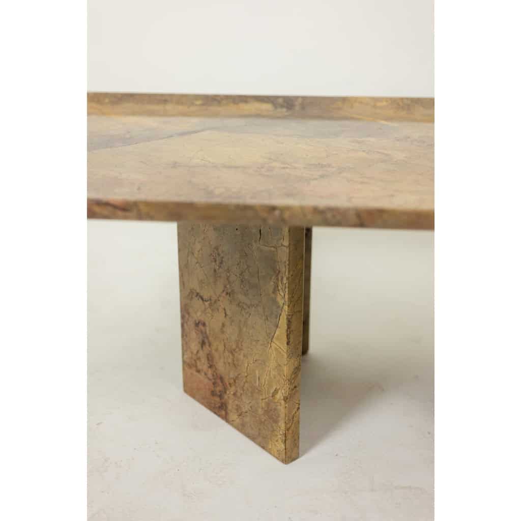 Table basse rectangulaire en marbre Sarrancolin. Travail contemporain LS65421228 10