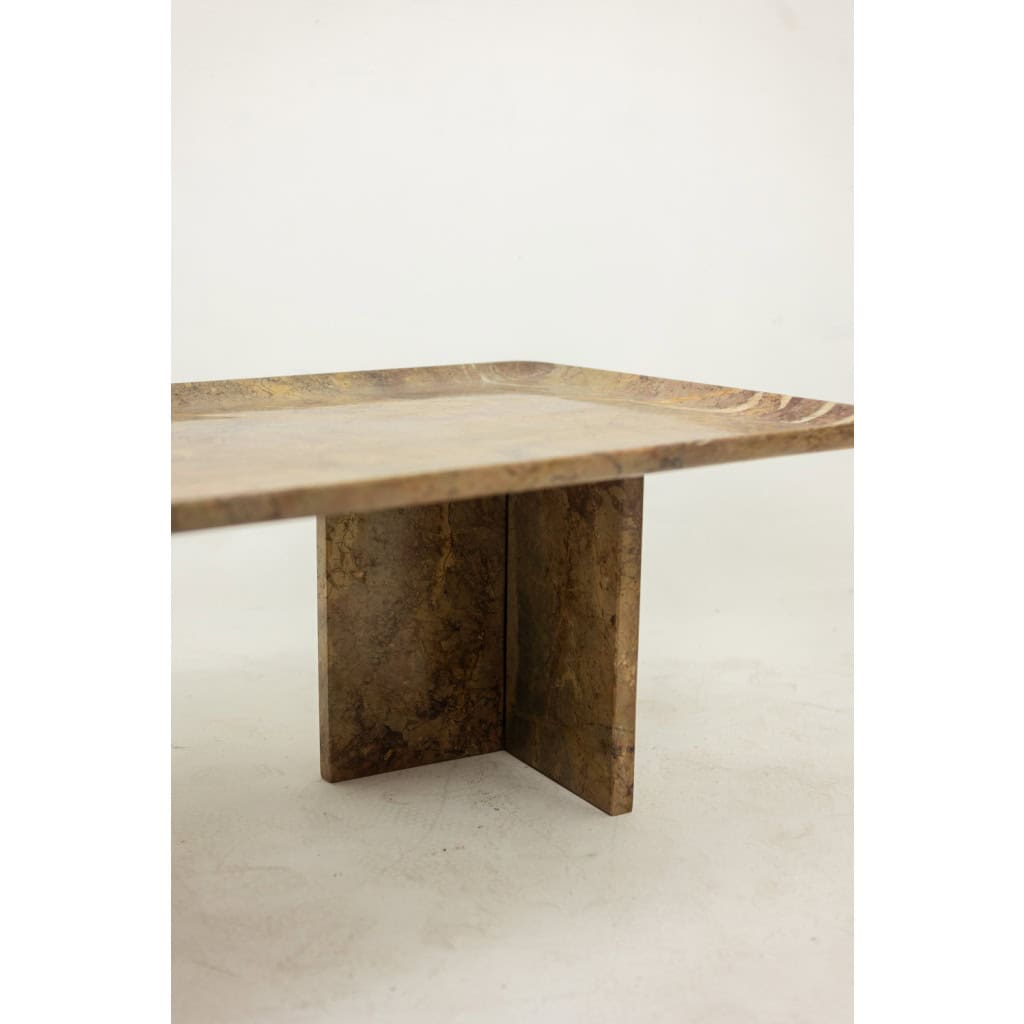 Table basse rectangulaire en marbre Sarrancolin. Travail contemporain LS65421228 11
