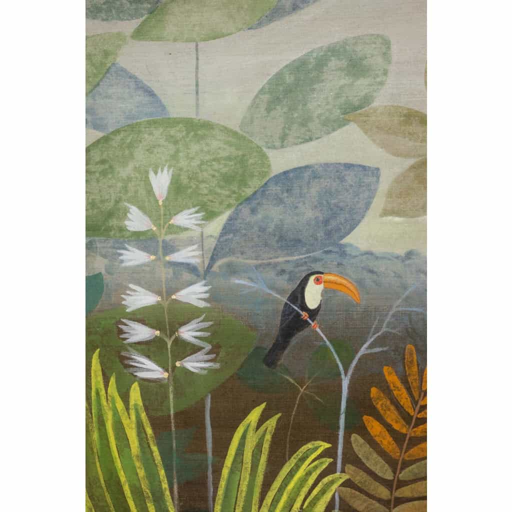 Grand panneau peint à l’acrylique sur toile de lin. Travail contemporain LS66521356 4 Grand panneau peint à l’acrylique sur toile de lin. Travail contemporain LS66521356 4